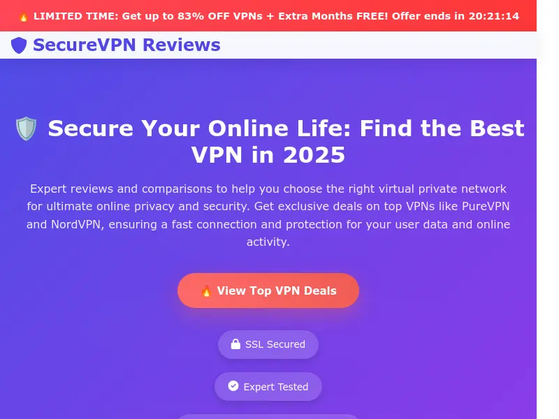 Secure VPN Reviews comparison website